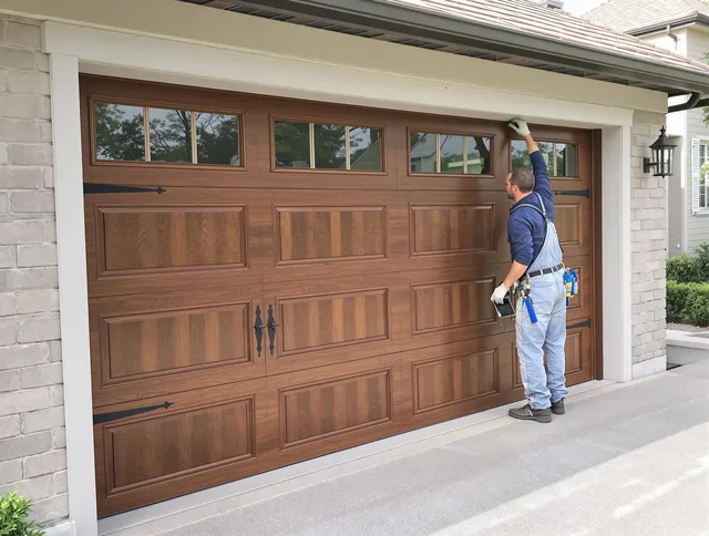 Custom garage door showcase by Rocky River Garage Door Repair in Rocky River