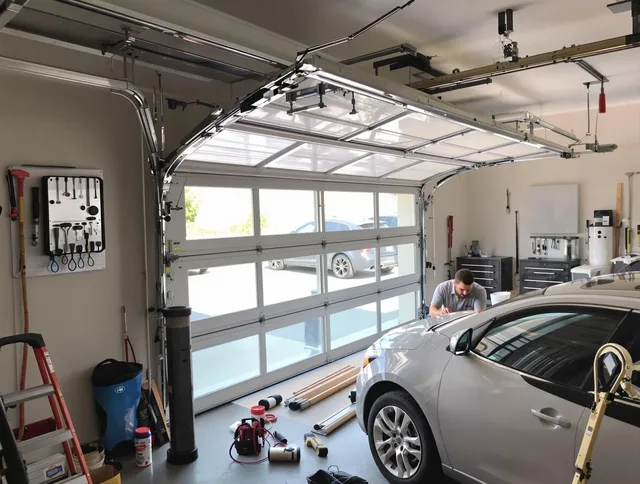 Garage door noise reduction service by Rocky River Garage Door Repair in Rocky River