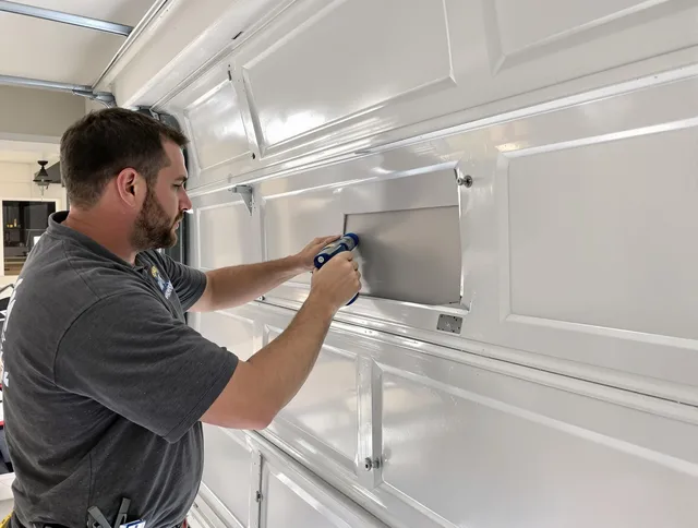 Garage door panel repair by Rocky River Garage Door Repair in Rocky River