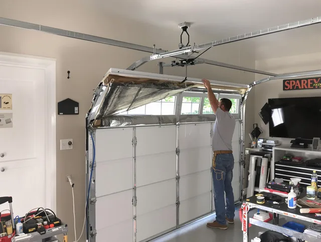 Garage door section replacement by Rocky River Garage Door Repair in Rocky River