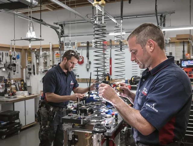 Garage door spring repair service by Rocky River Garage Door Repair in Rocky River